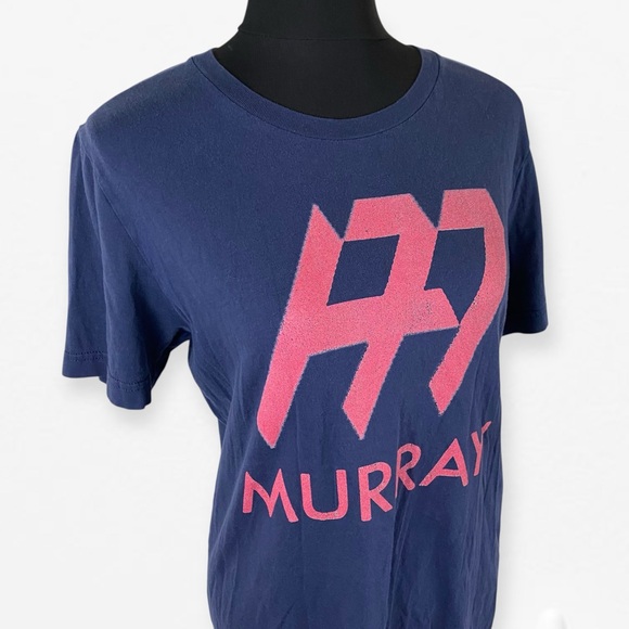 Vintage retro grunge Navy Blue T-Shirt H77 Murray Graphic tee shirt T-shirt M - Picture 4 of 8
